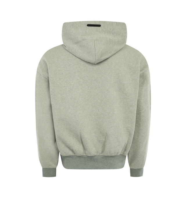 Image 2 of 2 - GREY - FEAR OF GOD ESSENTIALS Signature Classic Hoodie featuring 380GSM core fleece, embroidered Essentials signature logo is branded on the front, double-layer hoodie, kangaroo pocket, rib-knit cuffs, waist-hem and Essentials signature label on the hood edge. 80% cotton, 20% polyester. 