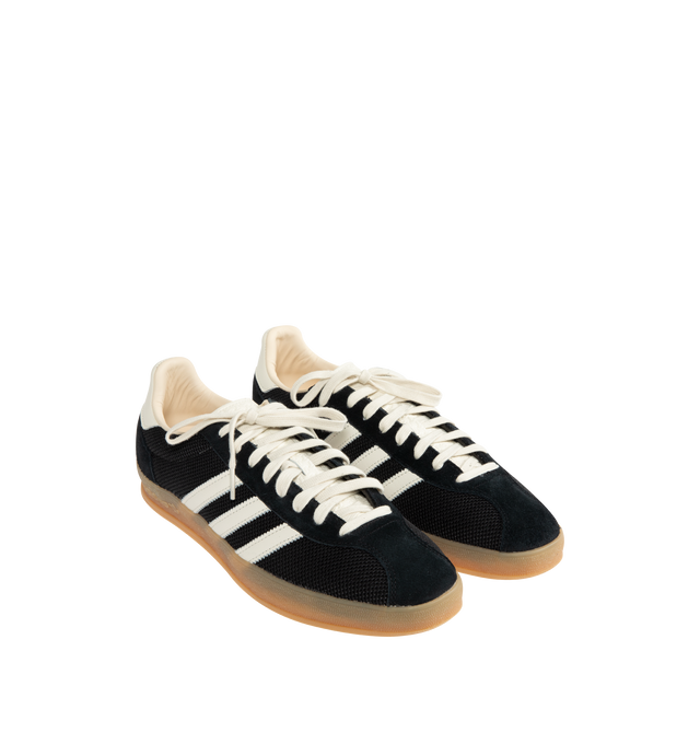 Image 2 of 5 - BLACK - ADIDAS Gazelle Indoor Pro Sneaker featuring regular fit, 3 stripes on side, lace closure, mesh and suede upper, leather lining and gum rubber outsole.