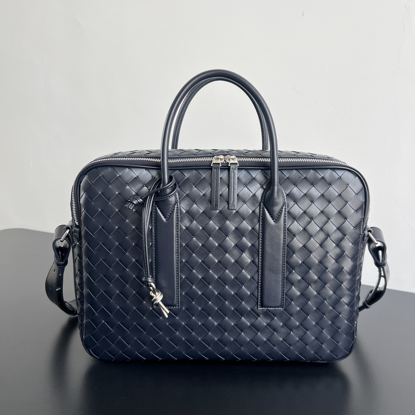 Bottega-Veneta-Getaway-Large-Weekender-Leather-Briefcase-Bag-Navy-Blue-39x28x8CM