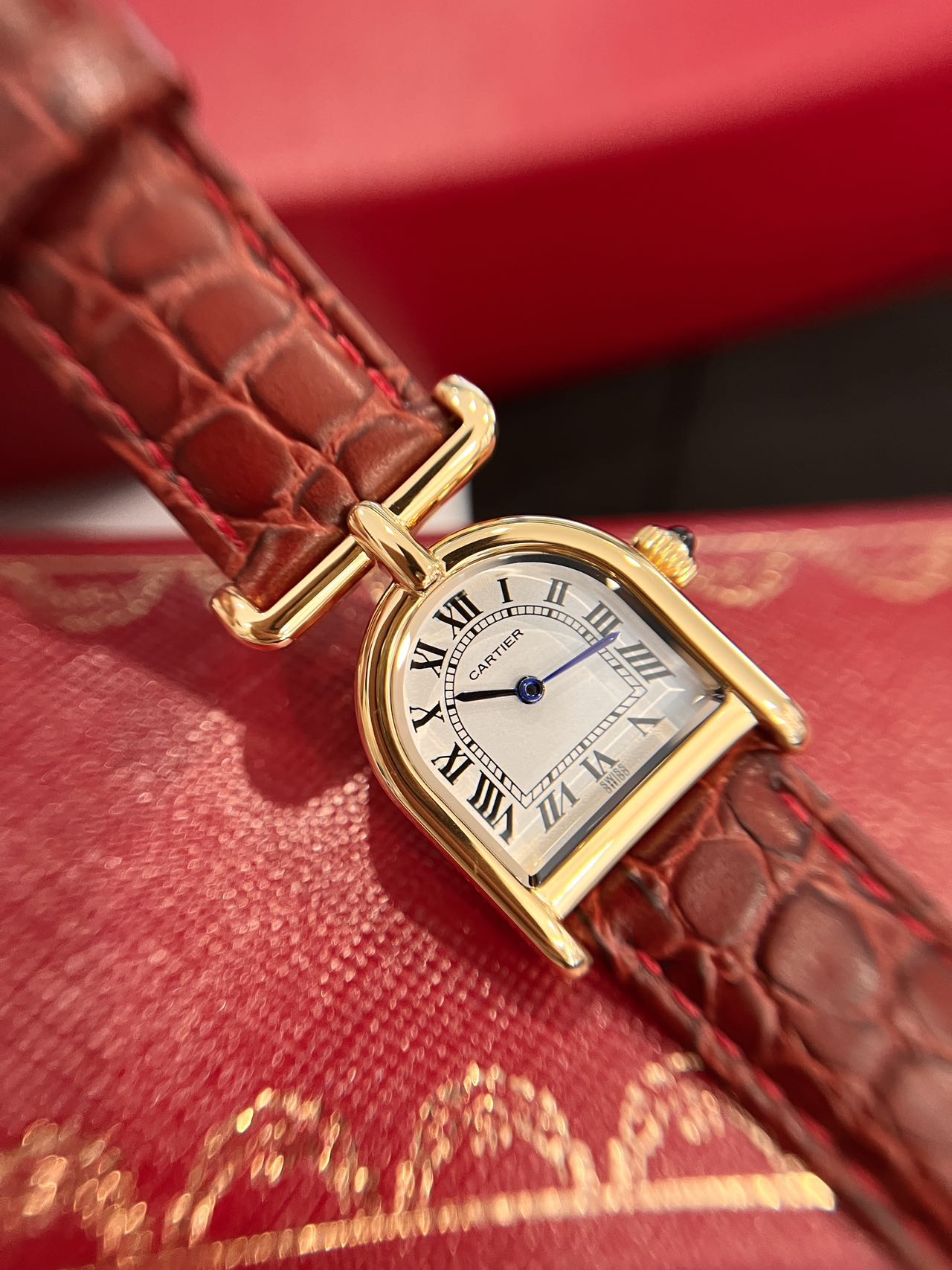 Cartier-Calandre-Wristwatch-Red